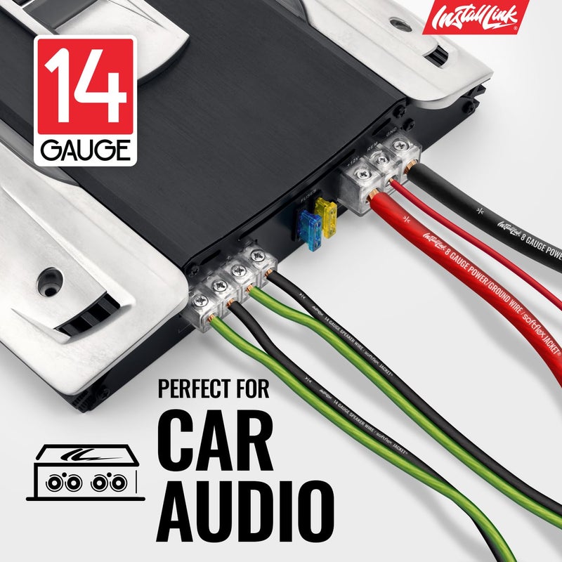 Install Link 14 AWG Gauge Speaker Wire Cable (100 Feet) Stereo, Car or Home Theater (CCA) - Image 3